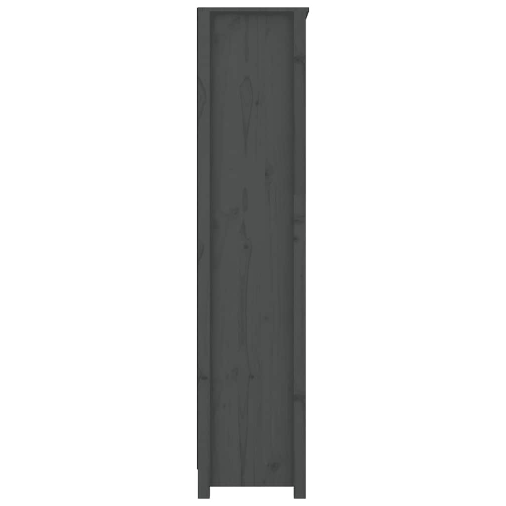 Libreria Grigia 80x35x154 cm in Legno Massello di Pino | homemem39