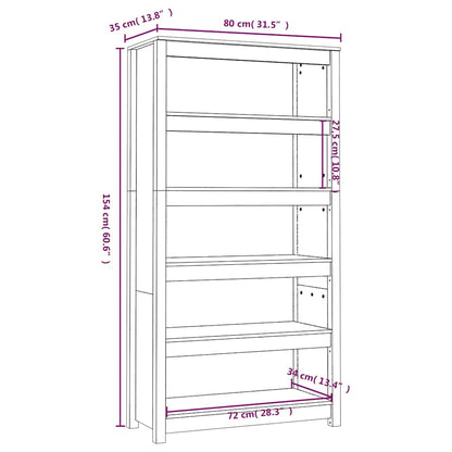 Libreria Grigia 80x35x154 cm in Legno Massello di Pino | homemem39