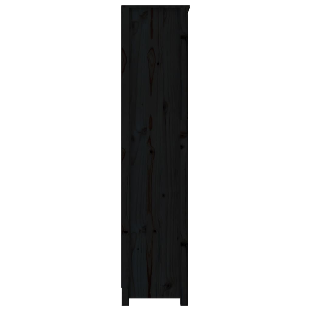 Libreria Nera 80x35x154 cm in Legno Massello di Pino | homemem39
