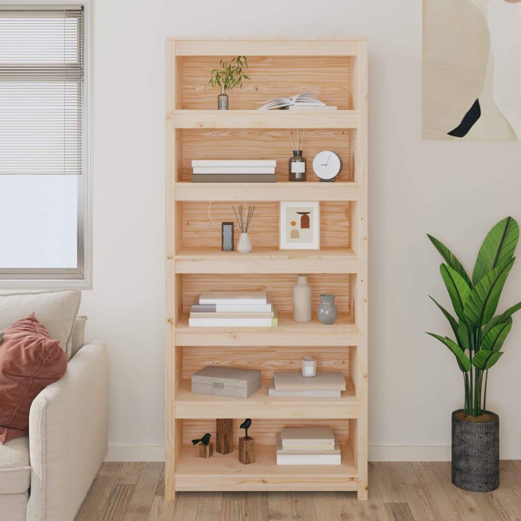 Libreria 80x35x183 cm in Legno Massello di Pino | homemem39