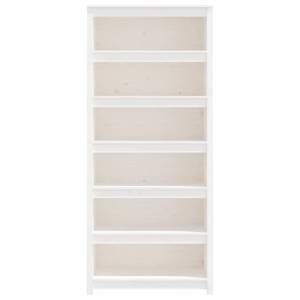 Libreria Bianca 80x35x183 cm in Legno Massello di Pino | homemem39