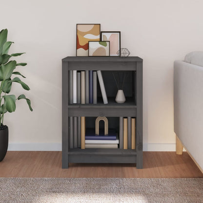 Libreria Grigia 50x35x68 cm in Legno Massello di Pino