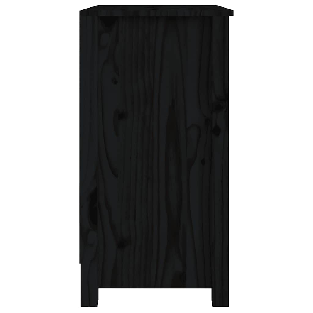 Libreria Nera 50x35x68 cm in Legno Massello di Pino | homemem39
