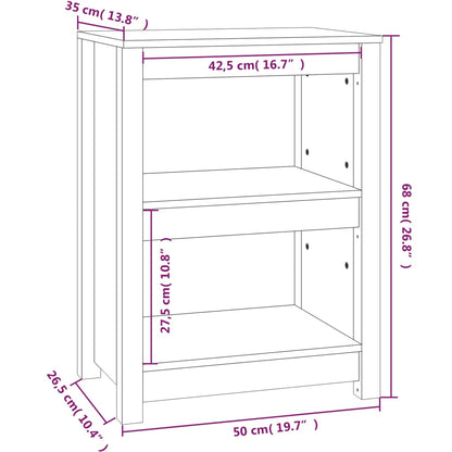 Libreria Nera 50x35x68 cm in Legno Massello di Pino | homemem39