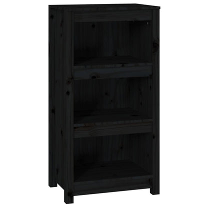 Libreria Nera 50x35x97 cm in Legno Massello di Pino | homemem39