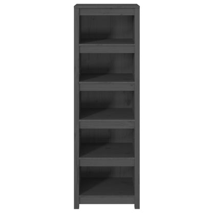 Libreria Grigia 50x35x154 cm in Legno Massello di Pino | homemem39