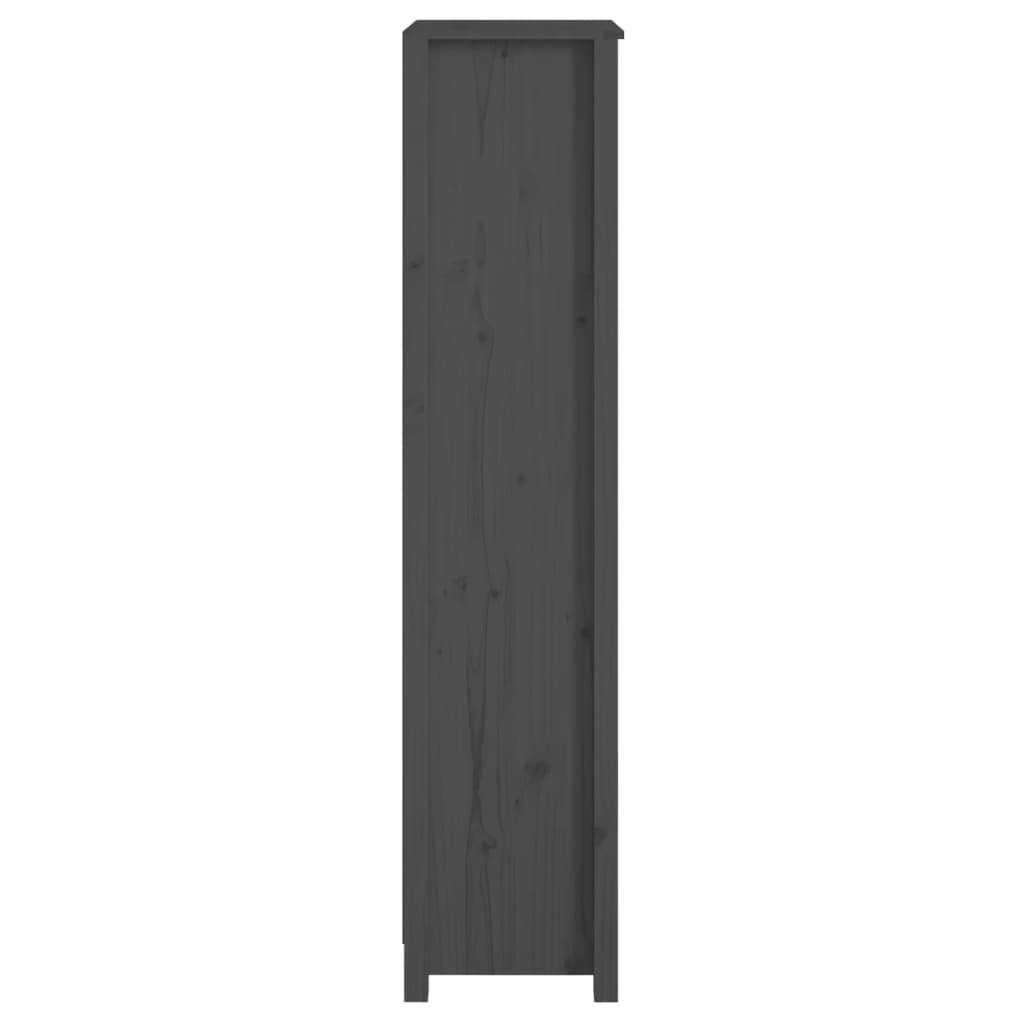 Libreria Grigia 50x35x154 cm in Legno Massello di Pino | homemem39