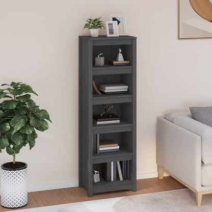 Libreria Grigia 50x35x154 cm in Legno Massello di Pino | homemem39