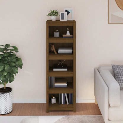 Libreria Marrone Ambra 50x35x154 cm in Legno Massello di Pino