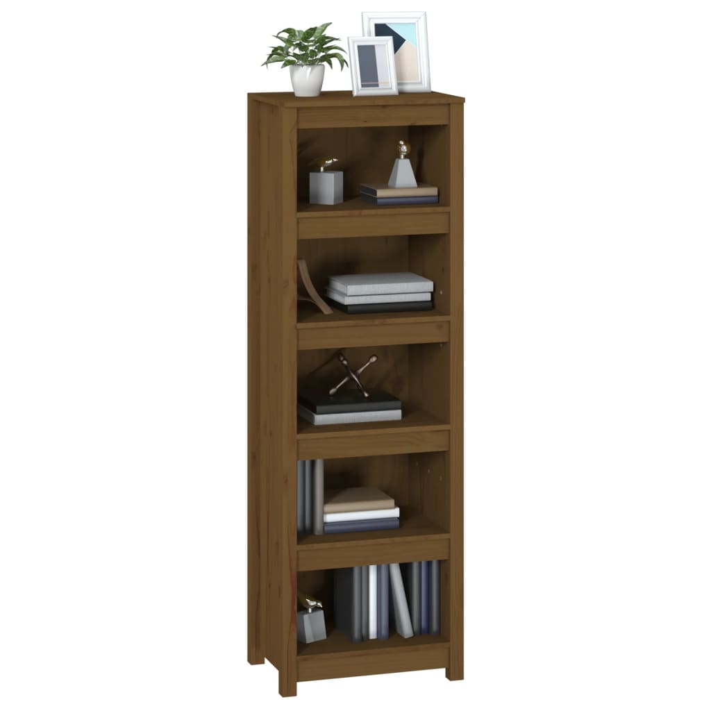 Libreria Marrone Ambra 50x35x154 cm in Legno Massello di Pino