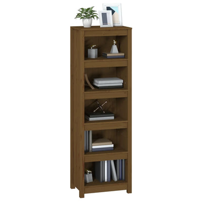 Libreria Marrone Ambra 50x35x154 cm in Legno Massello di Pino