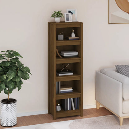 Libreria Marrone Ambra 50x35x154 cm in Legno Massello di Pino