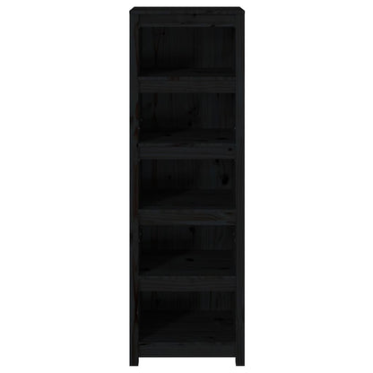 Libreria Nera 50x35x154 cm in Legno Massello di Pino | homemem39