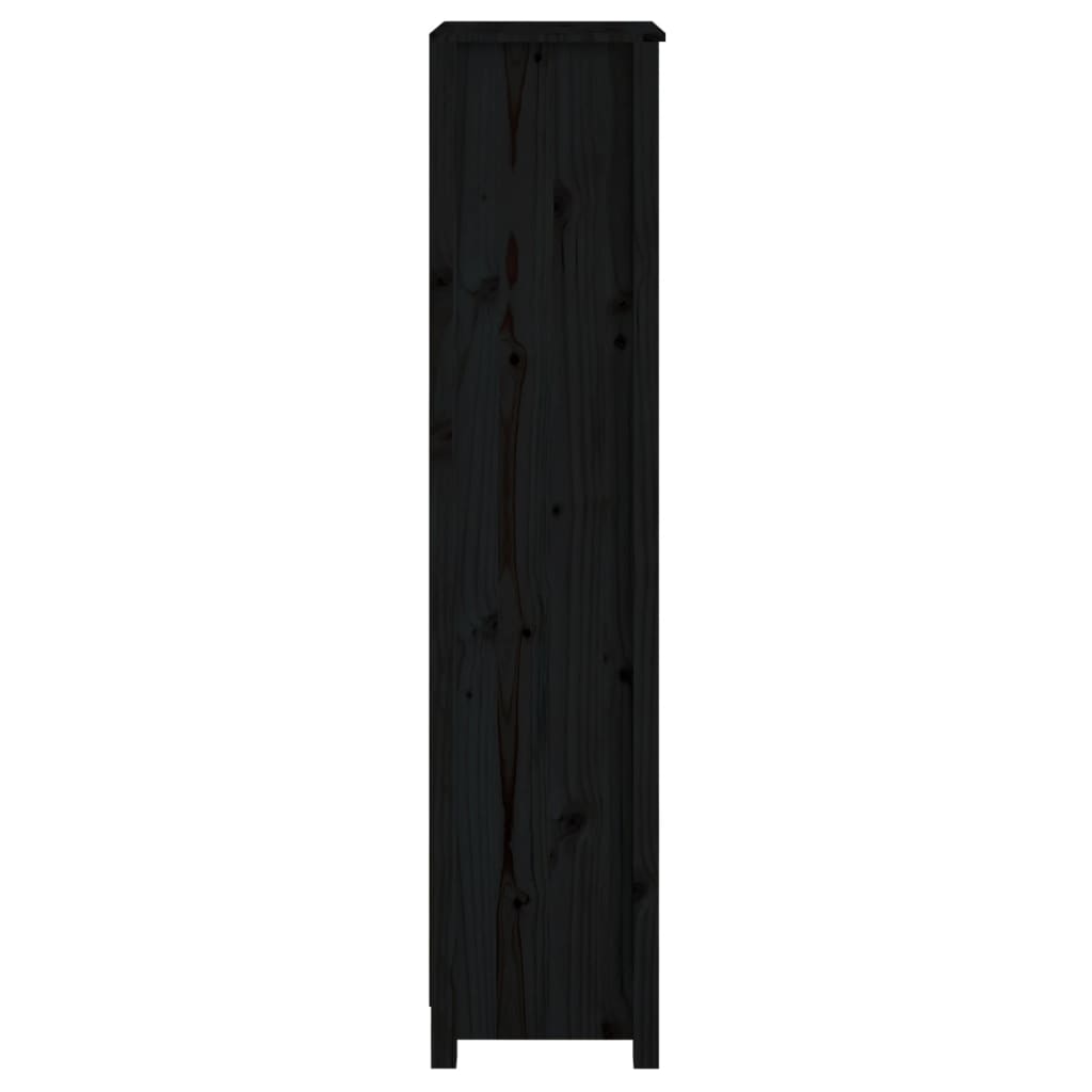 Libreria Nera 50x35x154 cm in Legno Massello di Pino | homemem39