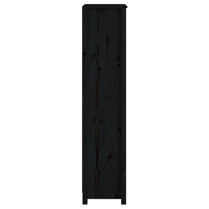 Libreria Nera 50x35x154 cm in Legno Massello di Pino | homemem39