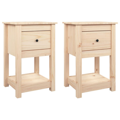 Comodini 2 pz 40x35x61,5 cm in Legno Massello di Pino | homemem39