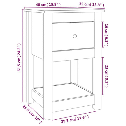 Comodini 2 pz 40x35x61,5 cm in Legno Massello di Pino | homemem39