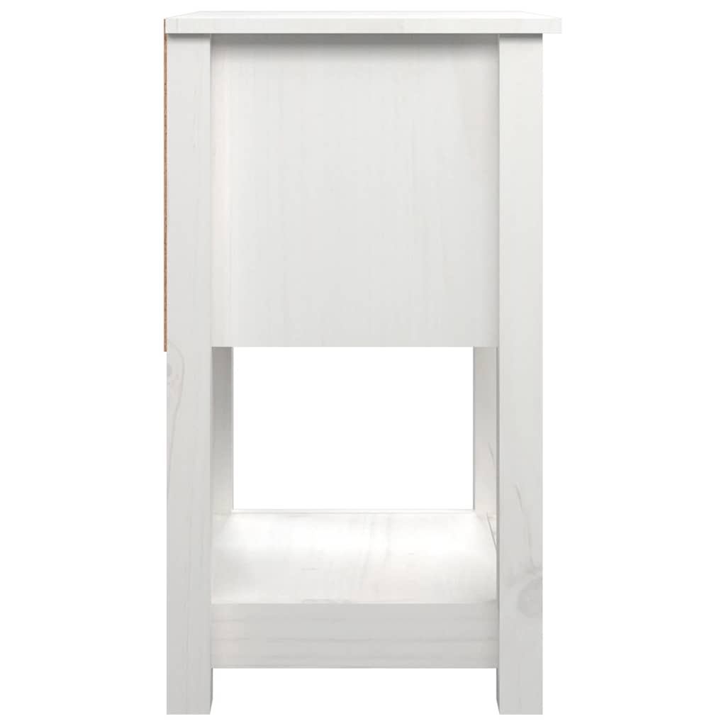 Comodini 2 pz Bianca 40x35x61,5 cm in Legno Massello di Pino | homemem39