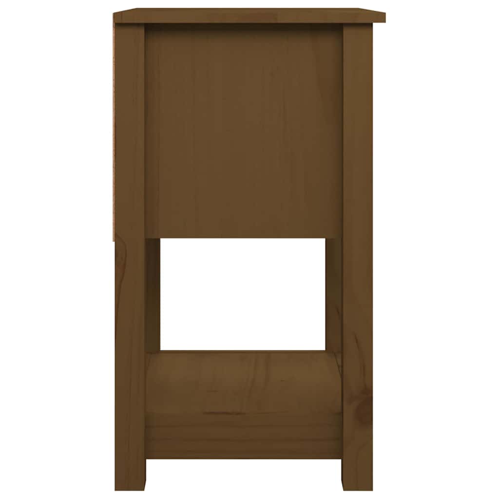 Comodino Marrone Ambra 40x35x61,5 cm in Legno Massello di Pino