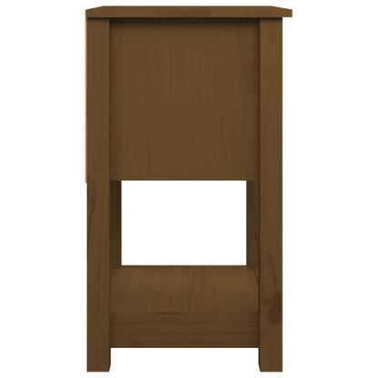 Comodino Marrone Ambra 40x35x61,5 cm in Legno Massello di Pino