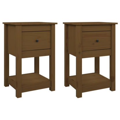 Comodini 2 pz Ambra 40x35x61,5 cm in Legno Massello di Pino - homemem39