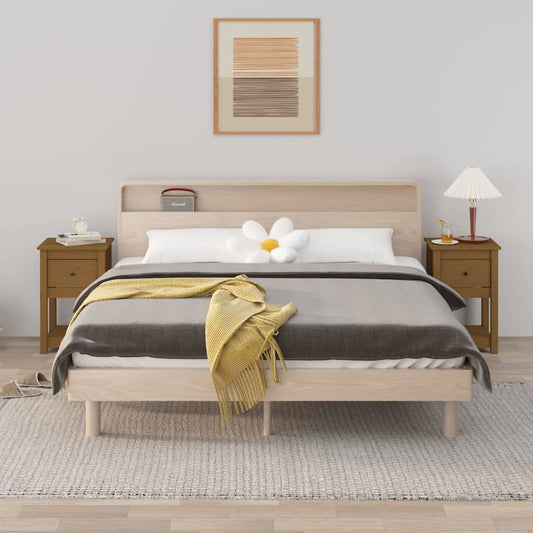 Comodini 2 pz Ambra 40x35x61,5 cm in Legno Massello di Pino - homemem39
