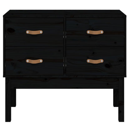 Mobile Consolle Nera 90x40x78 cm in Legno Massello di Pino - homemem39