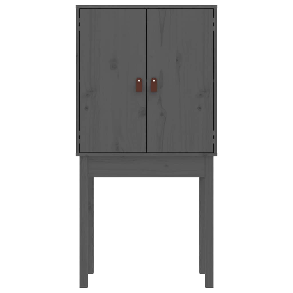 Credenza Grigia 60x40x120 cm in Legno Massello di Pino
