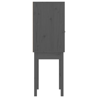 Credenza Grigia 60x40x120 cm in Legno Massello di Pino - homemem39