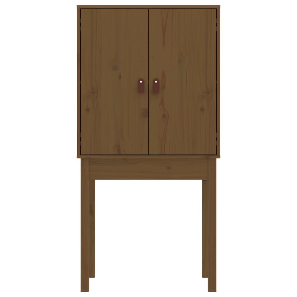 Credenza Marrone Ambra 60x40x120 cm in Legno Massello di Pino - homemem39