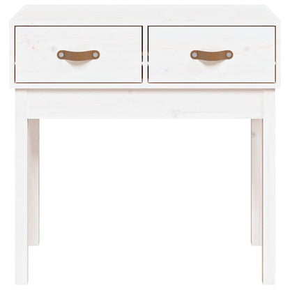 Tavolo Consolle Bianco 76,5x40x75 cm in Legno Massello di Pino - homemem39