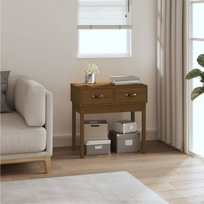 Tavolo Consolle Ambra 76,5x40x75 cm in Legno Massello di Pino - homemem39