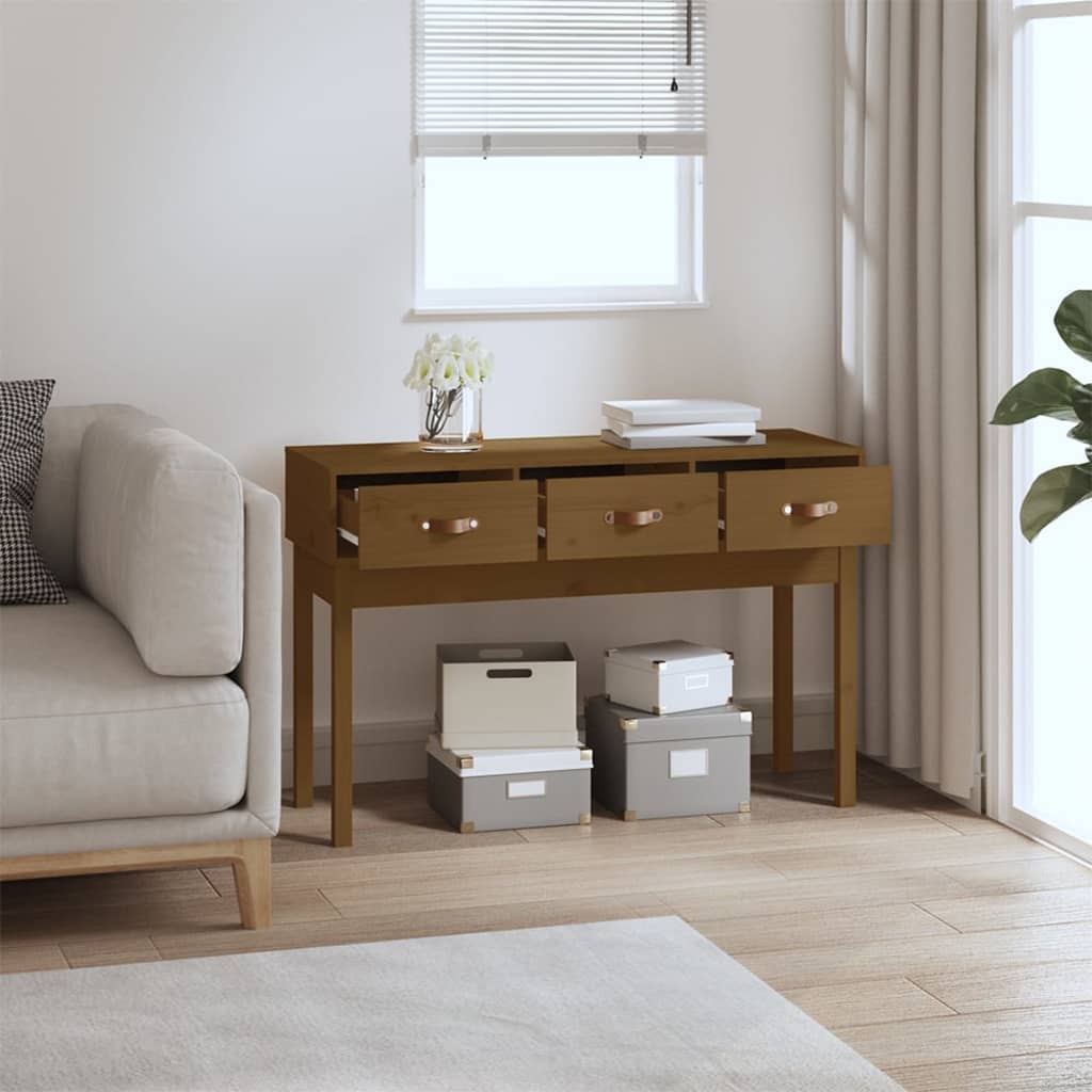 Tavolo Consolle Ambra 114x40x75 cm in Legno Massello di Pino - homemem39