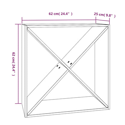 Portabottiglie Bianco 62x25x62 cm in Legno Massello di Pino - homemem39
