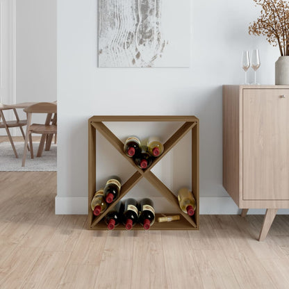 Portavini Marrone Ambra 62x25x62 cm in Legno Massello di Pino - homemem39