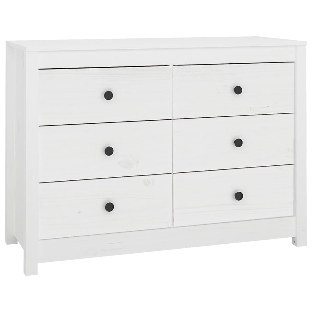 Armadietto Bianco 100x40x72 cm in Legno Massello di Pino | homemem39