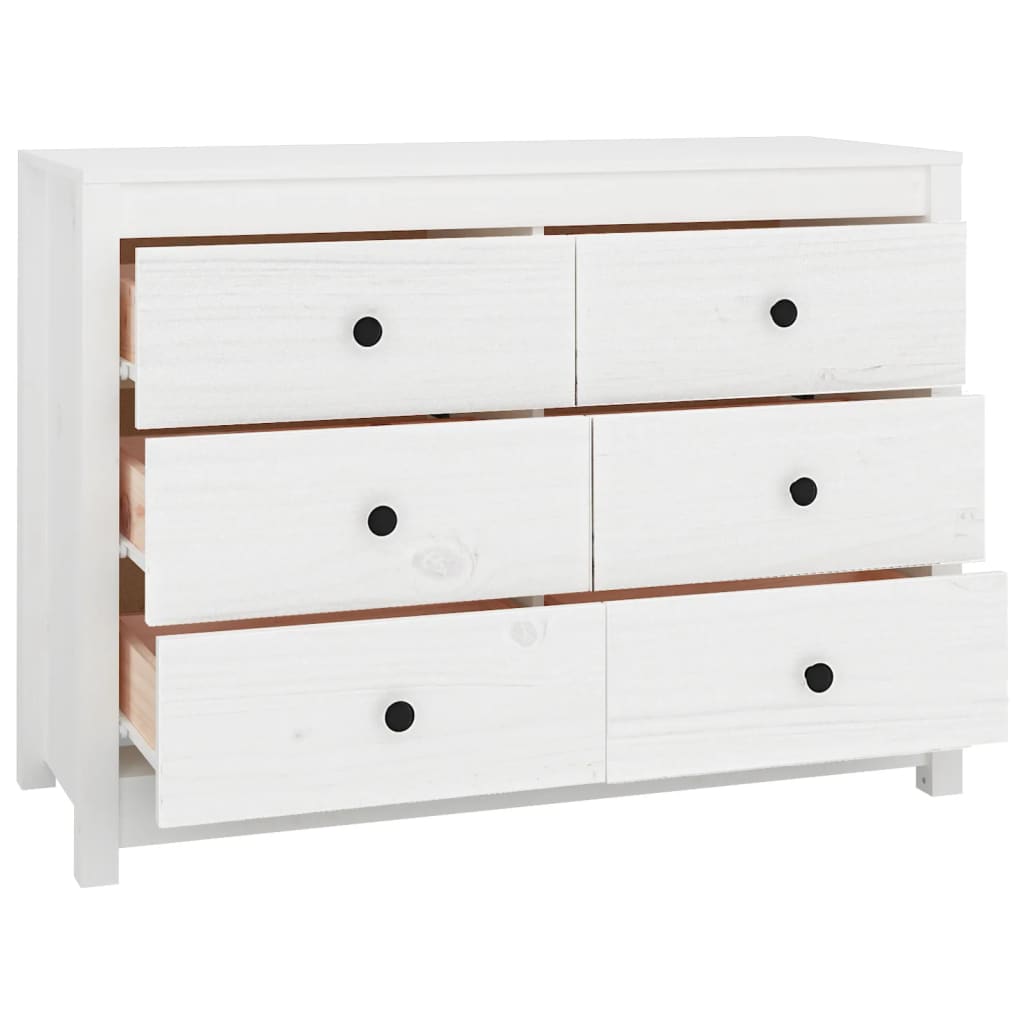 Armadietto Bianco 100x40x72 cm in Legno Massello di Pino | homemem39