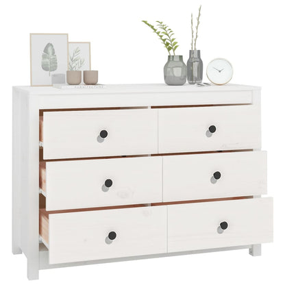 Armadietto Bianco 100x40x72 cm in Legno Massello di Pino | homemem39