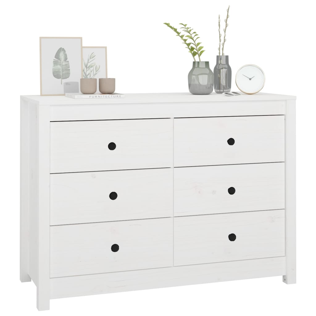 Armadietto Bianco 100x40x72 cm in Legno Massello di Pino | homemem39