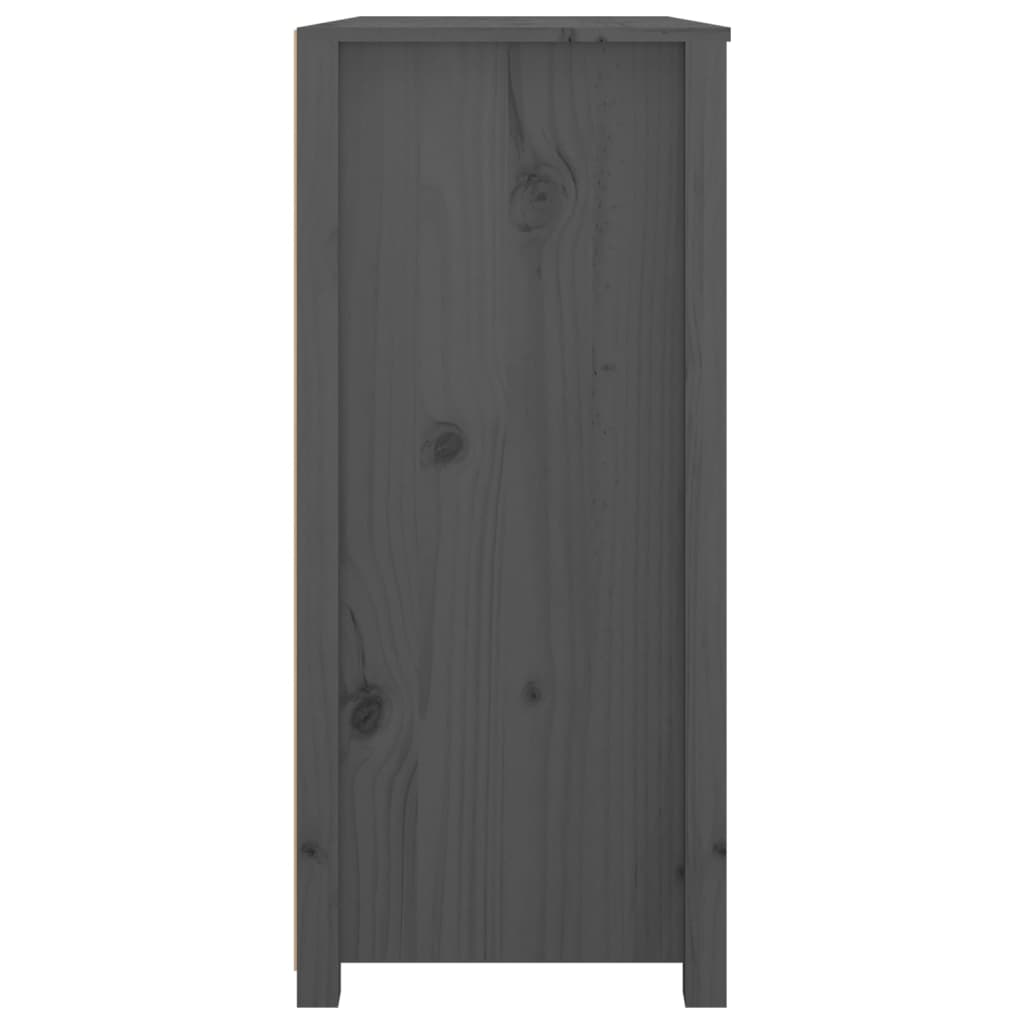 Armadietto Grigio 100x40x90 cm in Legno Massello di Pino - homemem39