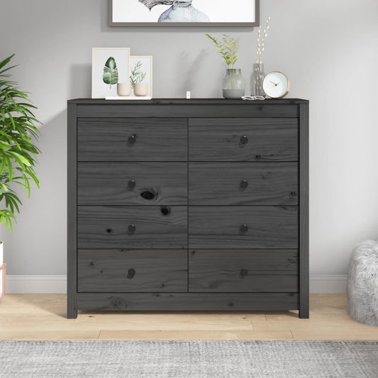 Honey Gray Cabinet 100x40x90 cm in Solid Pine Wood