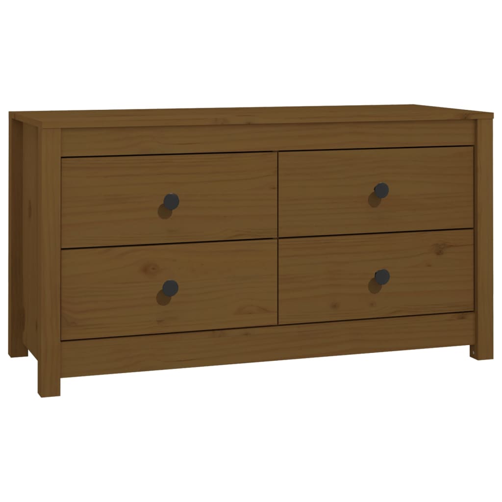 Armadietto Marrone Ambra 100x40x54 cm in Legno Massello di Pino - homemem39