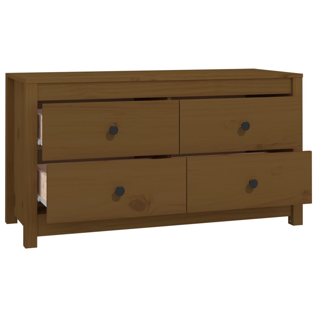 Armadietto Marrone Ambra 100x40x54 cm in Legno Massello di Pino - homemem39