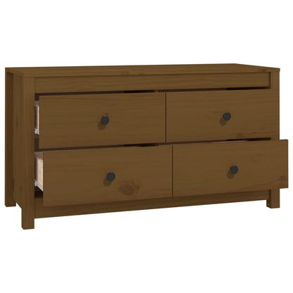 Armadietto Marrone Ambra 100x40x54 cm in Legno Massello di Pino - homemem39
