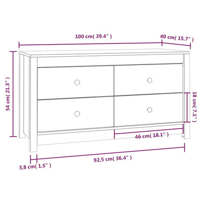 Armadietto Marrone Ambra 100x40x54 cm in Legno Massello di Pino - homemem39
