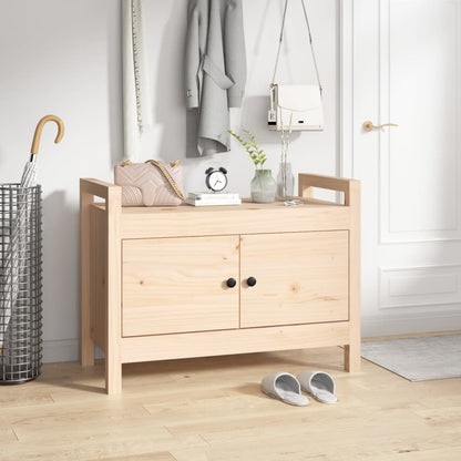 Panca da Ingresso 80x40x60 cm in Legno Massello di Pino - homemem39