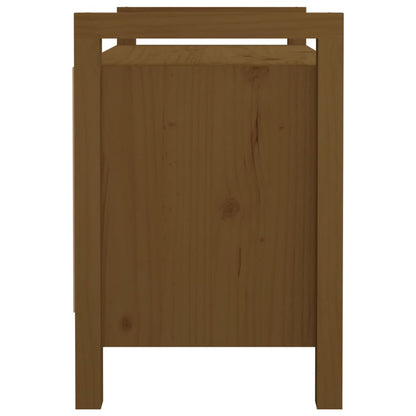 Panca da Ingresso Ambra 80x40x60 cm in Legno Massello di Pino - homemem39