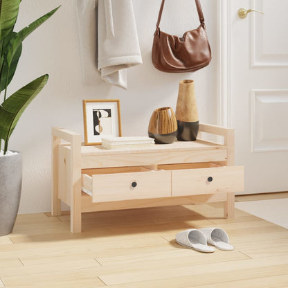Panca da Ingresso 80x40x43 cm in Legno Massello di Pino | homemem39