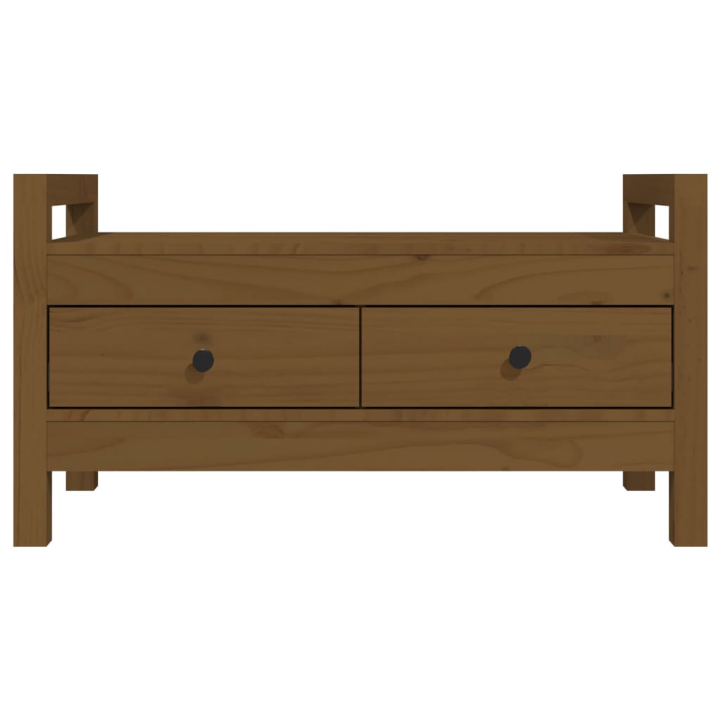 Panca da Ingresso Ambra 80x40x43 cm in Legno Massello di Pino | homemem39