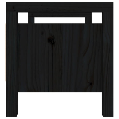 Panca da Ingresso Nero 80x40x43 cm in Legno Massello di Pino - homemem39